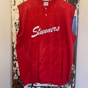 Men’s customized Stunners #. 3 sleeveless baseball helmet set. Size XXL